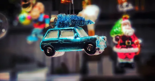 Toycar with christmas tree