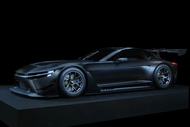 Toyota GR GT3 Concept futurist car side view with dark background