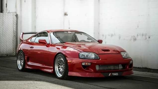 Toyota supra coche japonés rojo