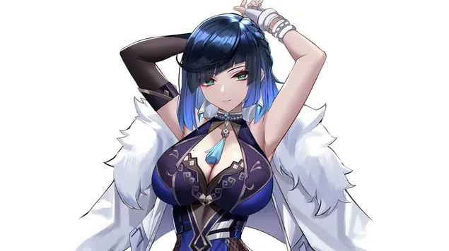 'yelan' stealth gan lorg - tionchar genshin (fischluiche anime) ioslodail