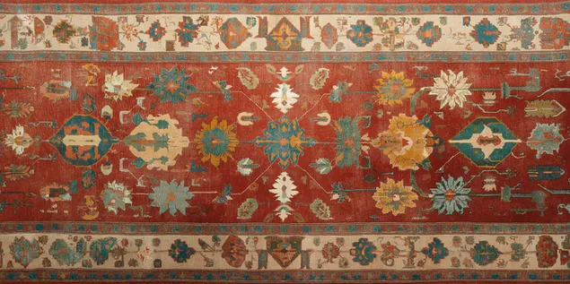 traditsionnyy persidskiy kover so slozhnymi tsvetochnymi motivami skachat'