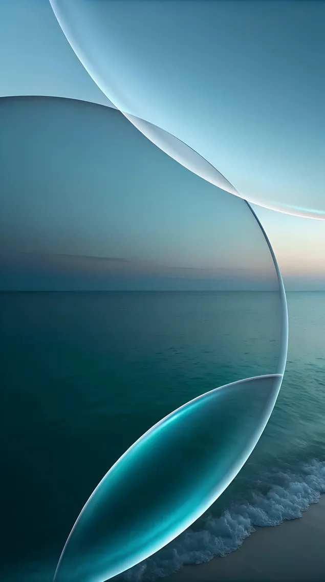 Rustige Oseaanrefleksie Abstrakte Gradiëntontwerp 2K muurpapier