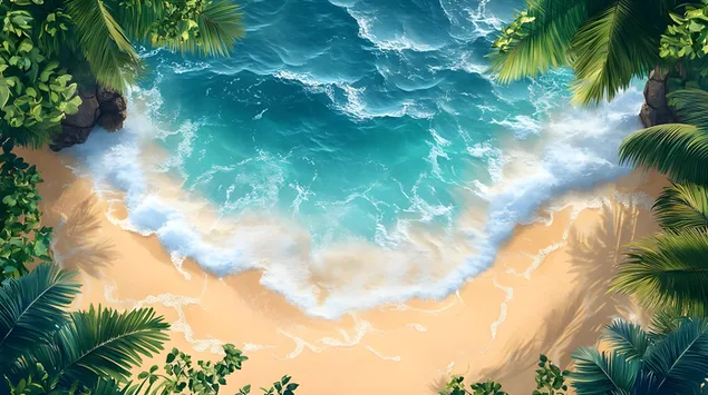 חופים שלווים: לחבק את השלווה של בריזת האוקיינוס 2K טפט