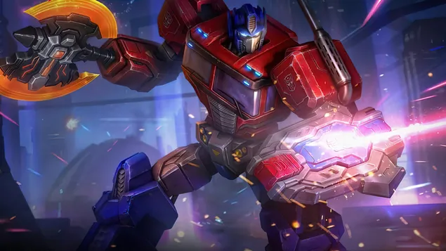 Transformers 'Optimus Prime'-skinset | Mobiele legendes (ML) 4K achtergrond