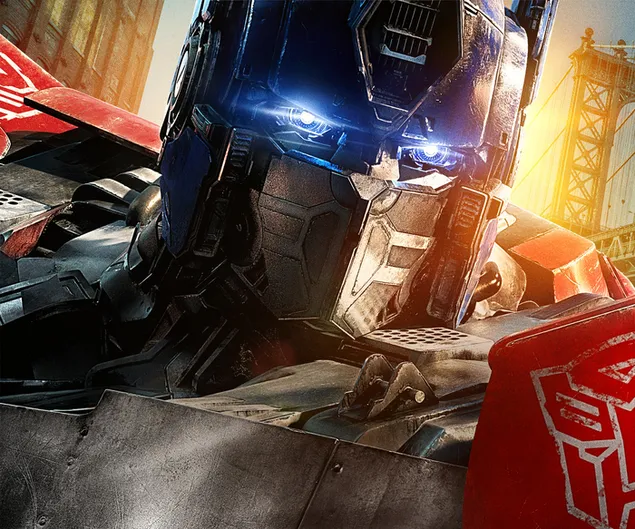 Шпалери Фільм "Трансформери: Повстання звірів" синьоокий робот-автомобіль (фільм 2023) HD