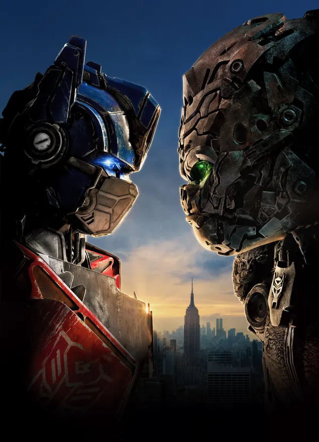 Transformers Rise of the Beasts Optimus Primal en Optimus Prime 4K achtergrond