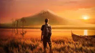 traveler guy looking at the beauty of nature  download