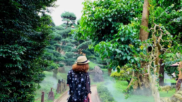 Att resa med din bästa vän är det bästa - Hong Kong Park 4K bakgrund