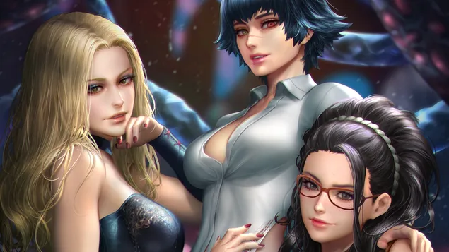 Trish with Lady & Nico - Devil May Cry 5 (Video Game)