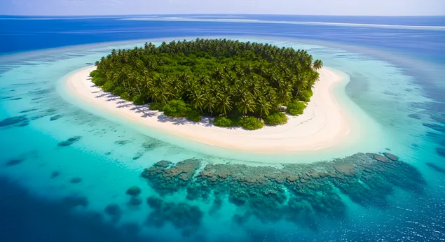 parthas oileain thropaicigh: radharc on aer ar thra na maildivi ioslodail