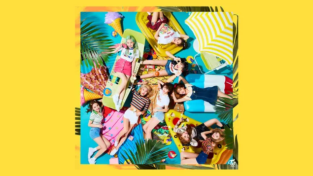 Páipéar balla Dhá uair (K-Pop Band) Baill i 'Happy Happy' MV (The Album) Shoot4K