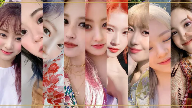 Miembros de Twice [K-Pop Band] en la filmación del MV 'More & More' (2020)