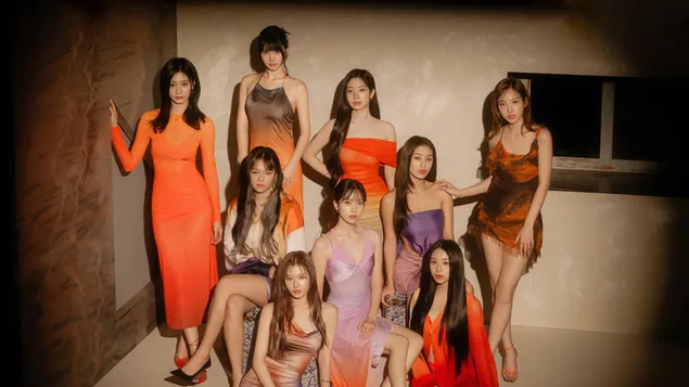 Semua anggota TWICE untuk pemotretan album 'With You-th' 4K wallpaper