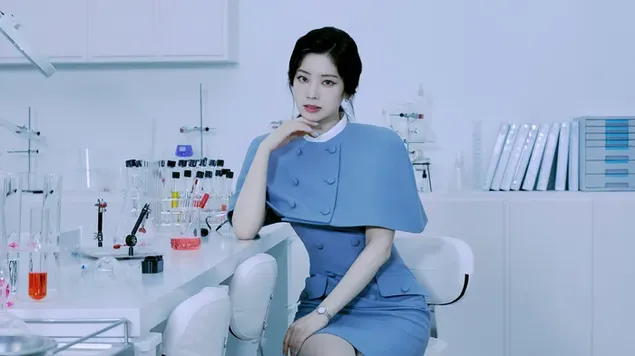 Dahyun من TWICE في "Formula of Love: OT3 (Study about Love Ver.)" التقطت الصور للألبوم 4K خلفية