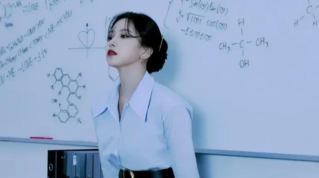 มินะ TWICE ถ่ายแบบในอัลบั้ม 'Formula of Love: OT3 (Study about Love Ver.)' 4K วอลเปเปอร์