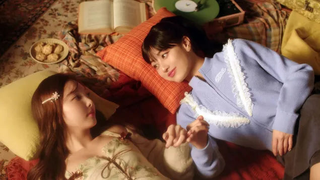 Nayeon de TWICE con Jihyo | Filmación del video musical 'I Got You' 4K fondo de pantalla