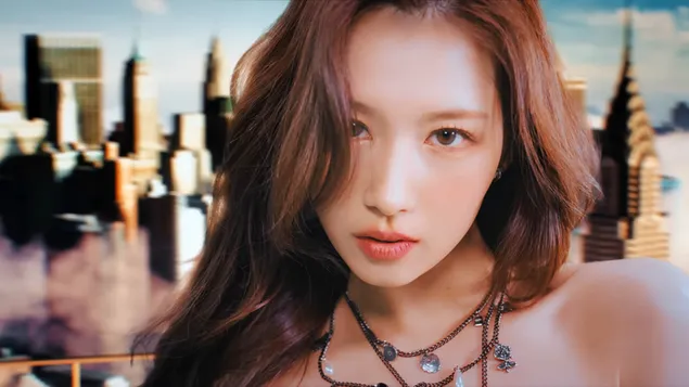 TWICE's Sana - MiSaMo [Twice Sub-unit] Åpning av trailerskyting 4K bakgrunn