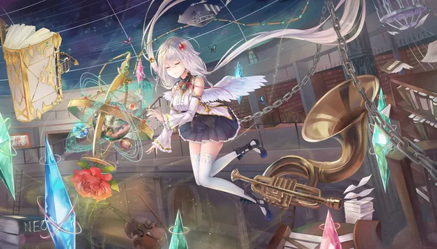 Wizard Ekor Kuda Kembar 2K kertas dinding