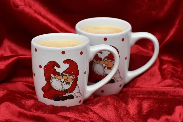 Побратимљене шољице на Божић 4K позадина