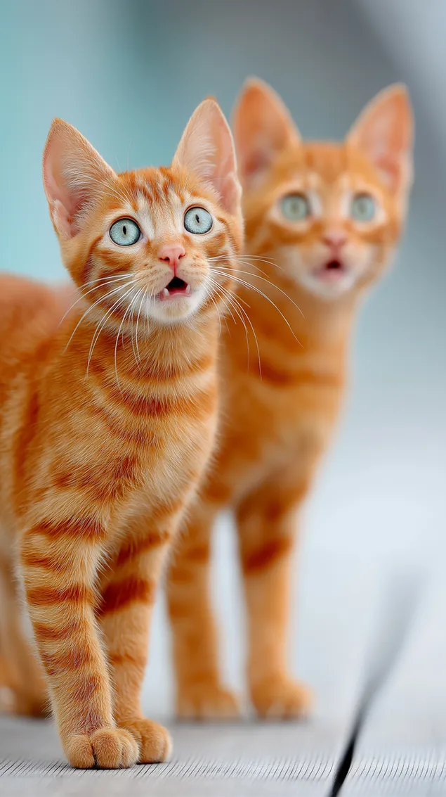 dva domaca macica pokazuju zapanjene izraze lica preuzmi