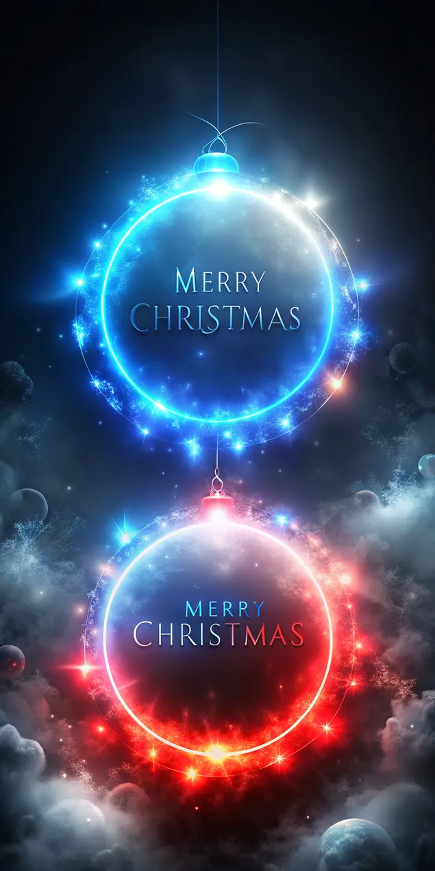 שני כדורים חגיגיים מקרינים שמחת חג המולד וחמימות 2K טפט