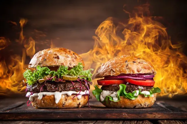 To overload flammende burger med forskelligt fyld download