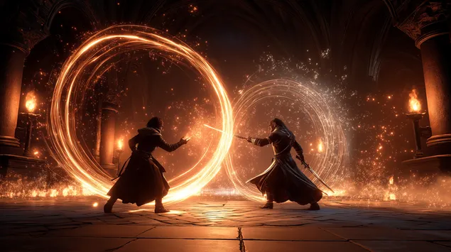 hai phap su quyen nang tham gia vao mot cuoc dau nang luong ma thuat tai xuong