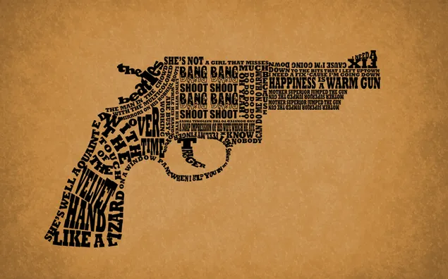 Typography pistol 2K wallpaper