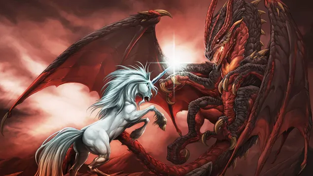 Unicornio contra dragón