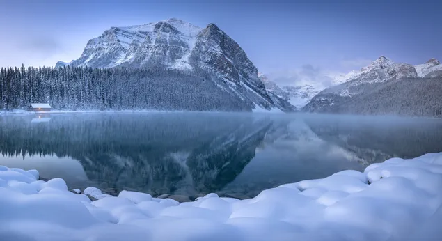 Riflessione paesaggistica unica nel Parco Nazionale di Banff 8K sfondo