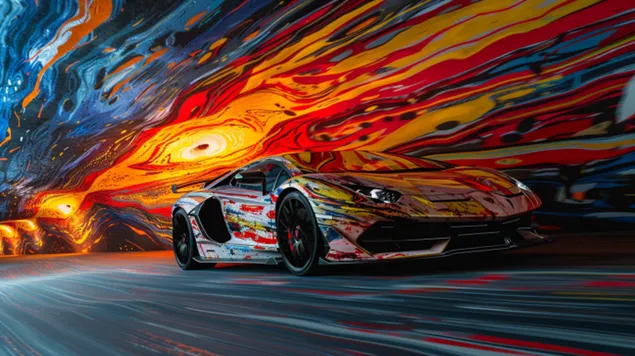Tapeta Vypustenie beštie: Lamborghini Aventador SVJ 8K