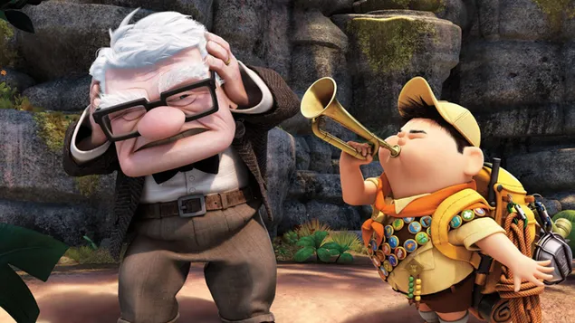 Up (movie) - Russell blowing trumpet 2K wallpaper download