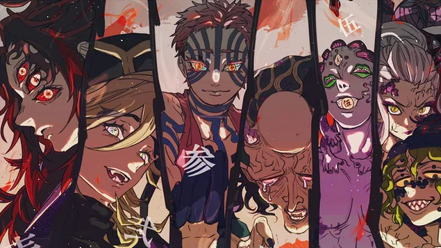 Páipéar balla Deamhain na Gealaí Uachtaraí ó Demon Slayer4K