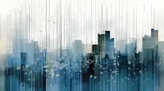 urban skyline in motion: the abstract elegance of a digital rainstorm download