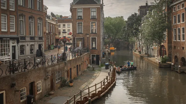 Utrecht, Holland, Utrecht kanaler, 2K tapet