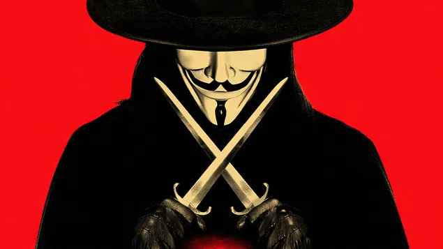 V for Vendetta anonimni film s maskom 4K pozadina