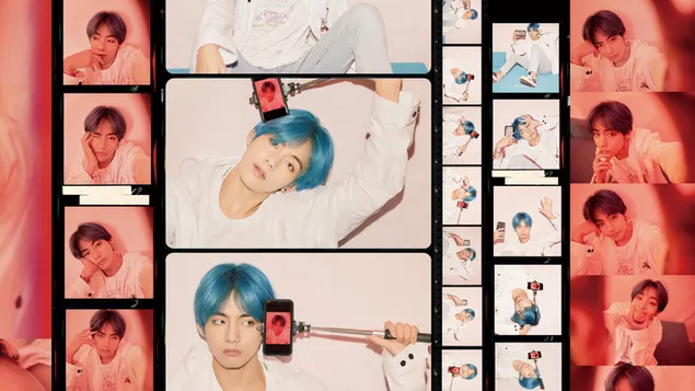 V (Kim Tae-hyung) a Map of The Soul: Persona című filmben, a BTS (Bangtan Boys) felvételében 4K háttérkép