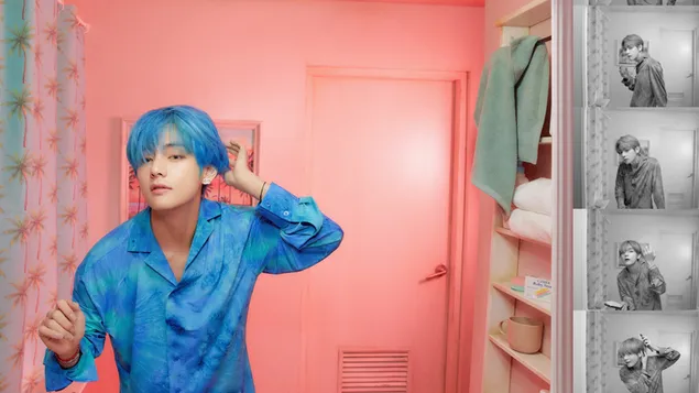 V (Kim Tae-hyung) a Map of The Soul: Persona című filmben, a BTS-től [Bangtan Boys] 4K háttérkép