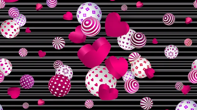 Valentijnsdag - artistieke roze hartjes en ballen