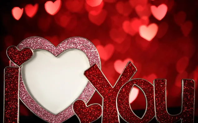 Valentijnsdag - hart bokeh lichten en decoratie