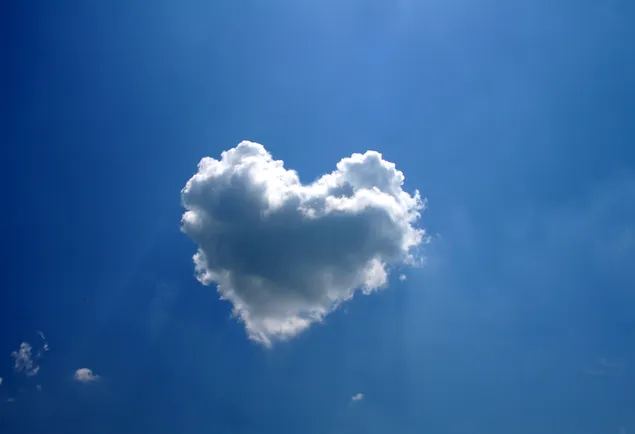 Valentijnsdag - Hartwolk in blauwe lucht download