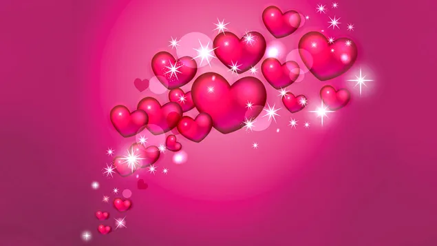 Valentijnsdag - mooie roze harten achtergrond download