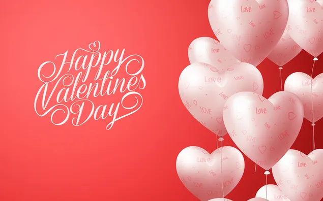 Valentijnsdag - mooie witte hartballonnen