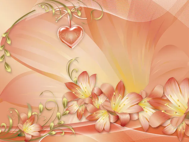 Valentijnsdag - pastel hart en bloemen download