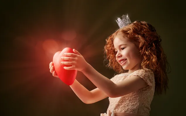 Valentijnsdag - schattige prinses die lacht met het hart download