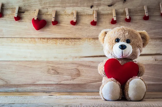 Valentijnsdag - schattige teddybeer met het hart