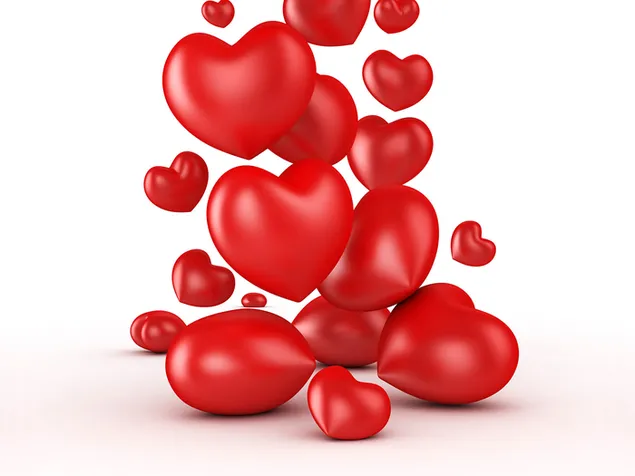 Valentijnsdag - 3D rode harten download