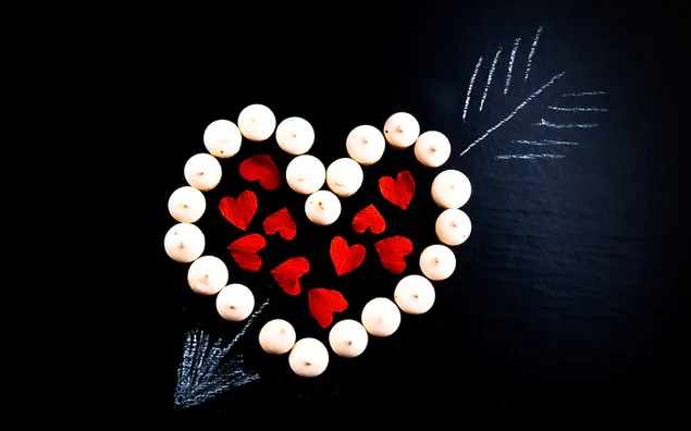 Valentynsdag - artistieke pyl deur die hart 2K muurpapier