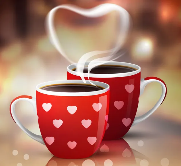 Valentine's day - artistic coffee cups