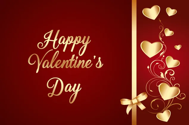 Valentine's day - artistic golden hearts background